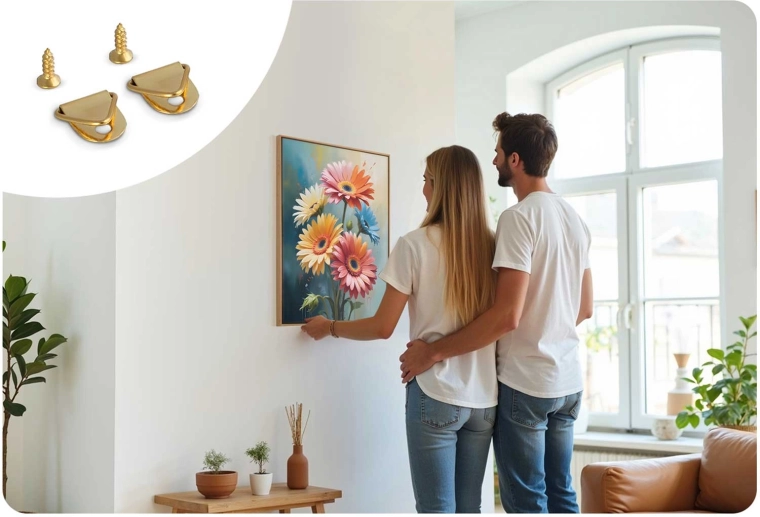 In een mum van tijd op te hangen – set haakjes inbegrepen