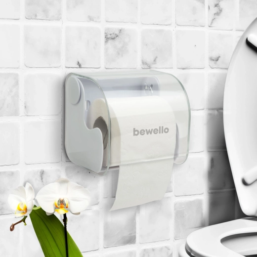 Wandhouder voor toiletpapier met witte afdekking