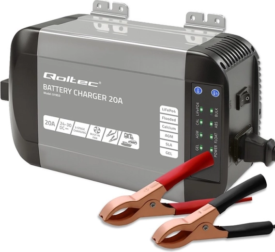Intelligente Monolith-acculader voor LiFePO4-, AGM-, GEL- en SLA-accu's, 20 A, 24 V