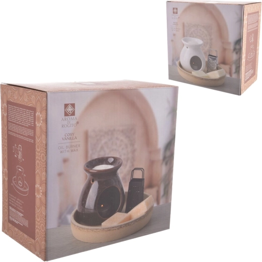 Cadeauset keramische aromalamp met geurende wax (5 stuks)