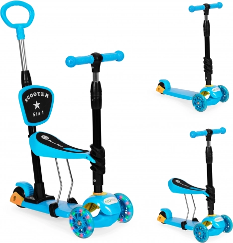 Kinderstep 3in1 met LED-wielen - blauw ECO Toys