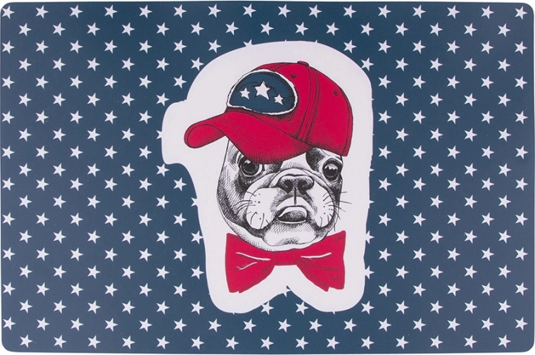 Easy morning tafelonderlegger met bulldogmotief 28 × 43 cm