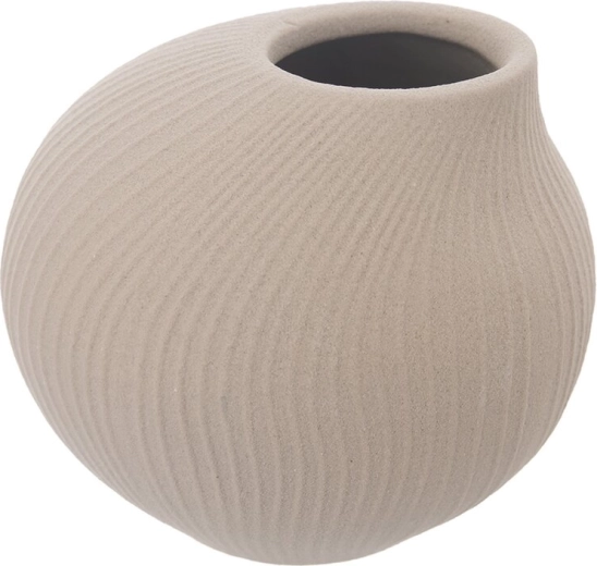 Beige porseleinen vaas 10 cm