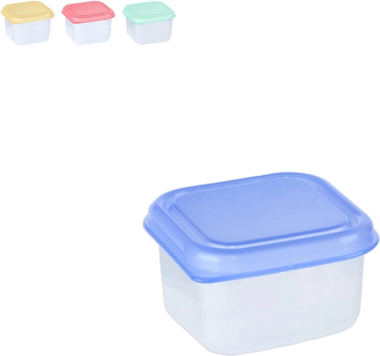 Mini vierkant plastic doosje 0,1 l – kleurmix