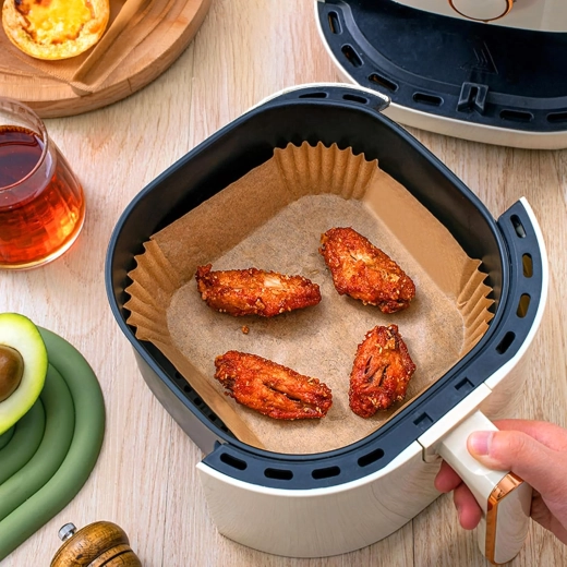 Papieren inzetvellen voor airfryer 16 × 16 cm, 100 stuks