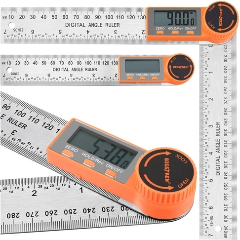 Elektronische digitale hoekmeter Bigstren 360° met liniaal 200 mm