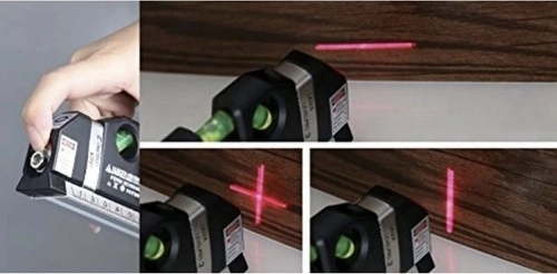 Rode laser voor verticale en horizontale lijn