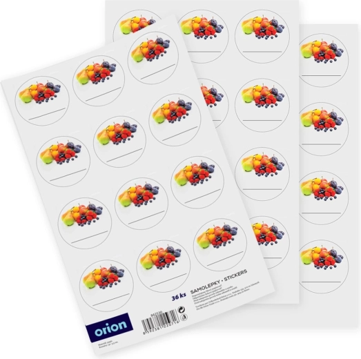 Zelfklevende etiketten voor weckpotten met fruitmotief - 36 stuks