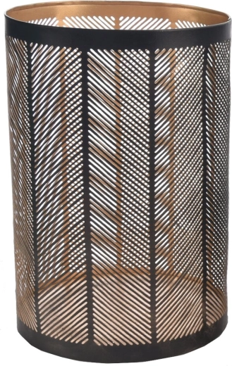 Kandelaar Line metaal zwart-goud 22 cm