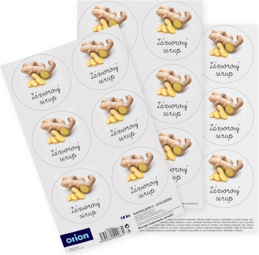 Stickers voor flessen gembersiroop 18 CZ