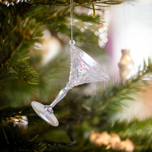 Iridescente acryl kerstornament in de vorm van een sneeuwvlok