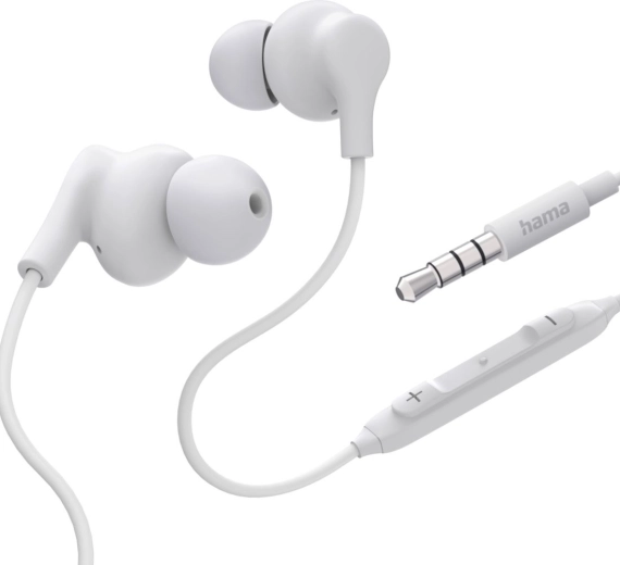 Bedrade in-ear oordopjes Popply wit