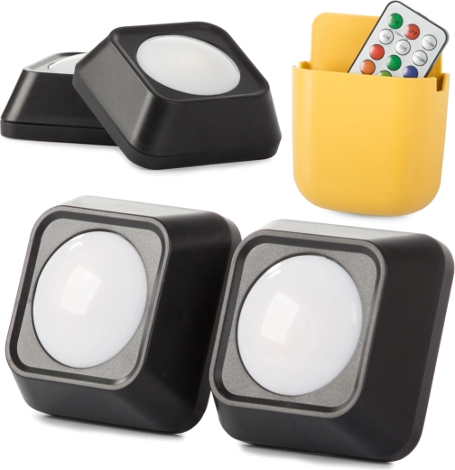 Draadloze RGB nachtlichten met afstandsbediening, set van 2 stuks