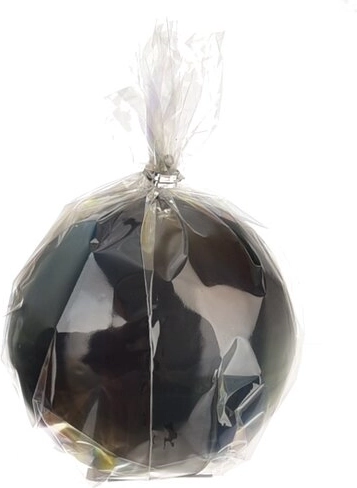 Decoratieve bolkaars glanzend zwart 8 cm