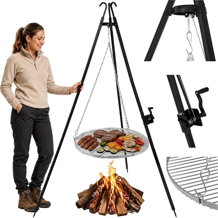 Grilldriepoot met RVS grillrooster 70 cm Kaminer