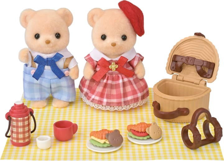 Sylvanian Families koekjesberen-broer en -zus op picknick