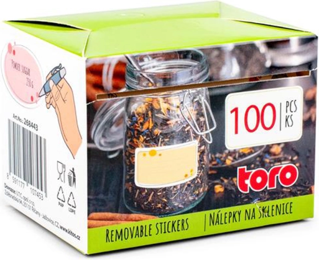 Universele stickers – 100 stuks, 2 varianten, 6,5 × 4 cm