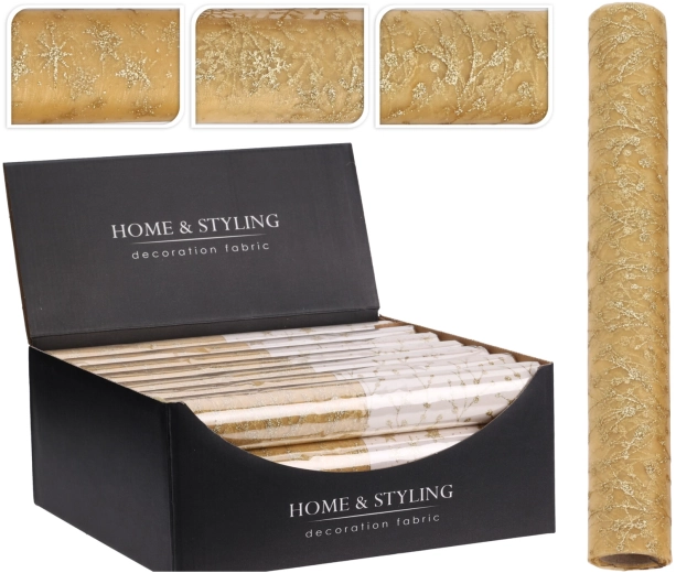 Decoratieve polyamidestof goud 500 × 30 cm