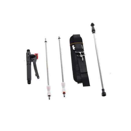 Verwisselbare sproeikoppen en stalen lans