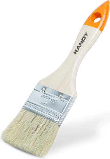 Platte verfkwast met houten handvat 50 mm