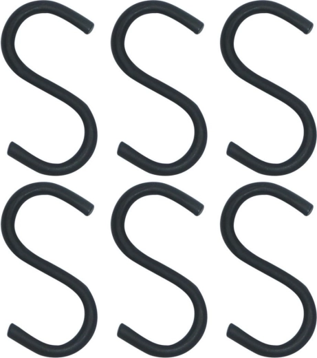 Haken voor keukenreling zwart 7,5 cm, set van 6 stuks