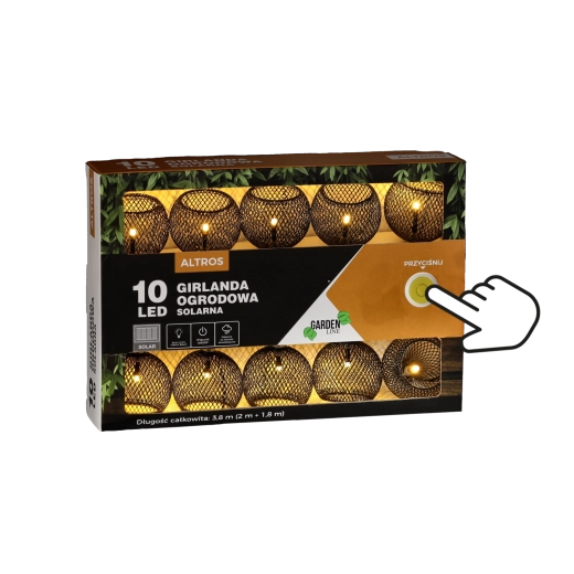 Zonnelichtslinger voor de tuin ALTROS 10 LED, warm wit, 3,8 m