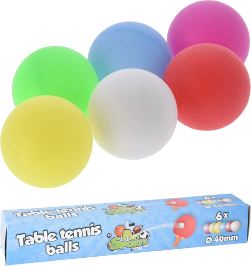 Tafeltennisballen 40 mm mix kleuren 6 stuks