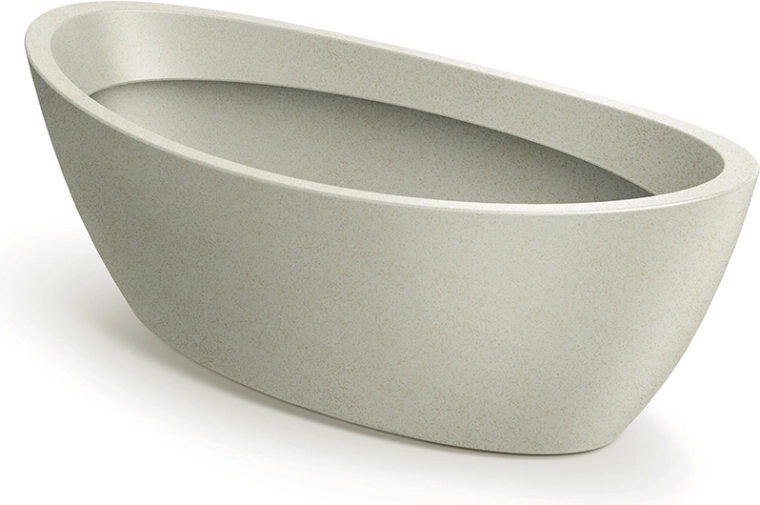 Ovale bloempot Aria 60 cm zandkleur