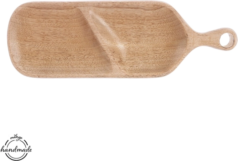 Gedeeld serveerblad van mangohout 40,5 × 14 cm