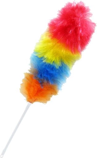 Antistatische plumeau met gekleurde franjes 66 cm