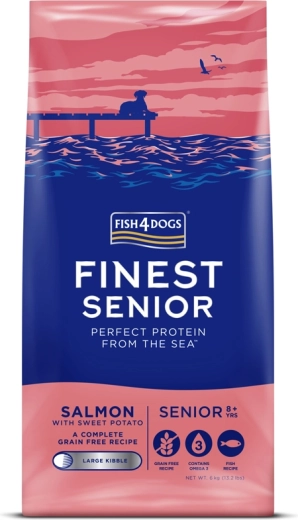 Fish4Dogs Finest brokken voor oudere honden zalm en zoete aardappel 6 kg