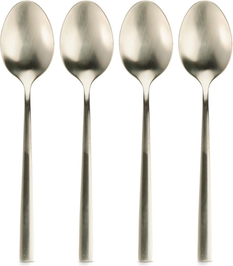Set van gouden theelepels van roestvrij staal, 4 stuks