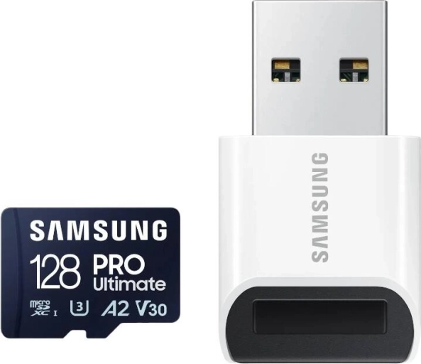 Samsung microSDXC-geheugenkaart PRO Ultimate 128 GB, 200 MB/s, UHS-I U3 V30 A2