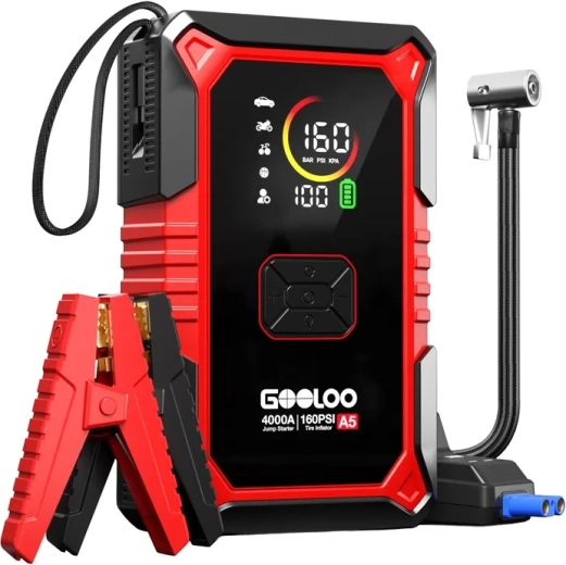 Gooloo A5 2-in-1 startbooster met compressor en powerbank
