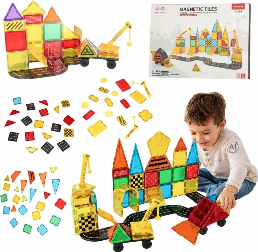Magnetische 3D-constructiespeelset STEM voor kinderen (90 onderdelen)