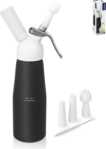Orion slagroomspuit zwart 680 ml