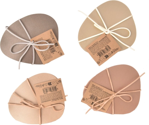 Onderzetters van UH-kunststof met metallic look 13 × 11 cm, set van 4 stuks (mix kleuren)