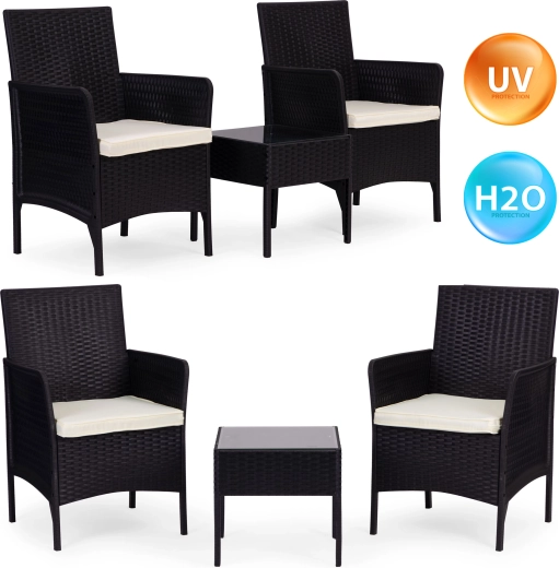 MultiGarden tuinset met 2 fauteuils en tafeltje met blad van gehard glas