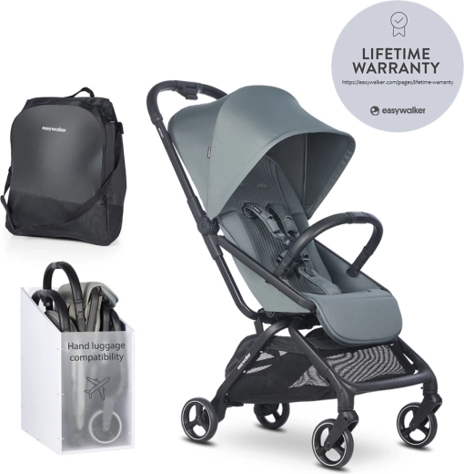 Easywalker sportieve kinderwagen Rockey S Smooth Grey