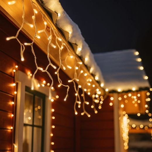 Solight LED-kerstverlichting met ijspegels, 120 LED's, warm wit