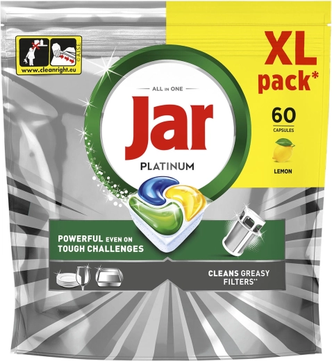 Jar Platinum All in One Lemon vaatwastabletten 60 stuks