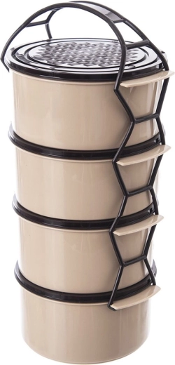 Vier ruime bakjes 4×1,5 l