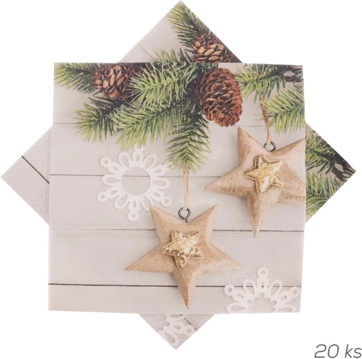 Papieren servetten met sterrenmotief 33 × 33 cm 20 stuks