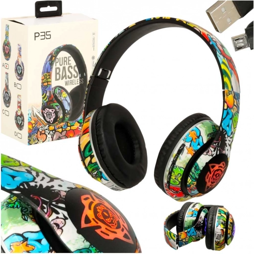 Draadloze over-ear hoofdtelefoon met Bluetooth en RGB-verlichting