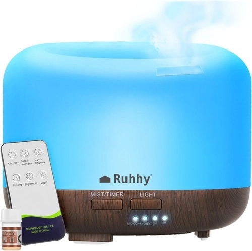 RUHHY LED aromadiffuser en luchtbevochtiger met afstandsbediening 300 ml