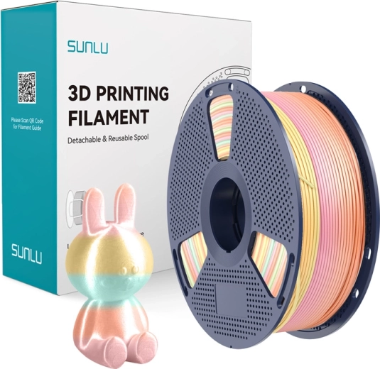 Sunlu PLA+ zijdeglans filament regenboog 1,75 mm 1 kg