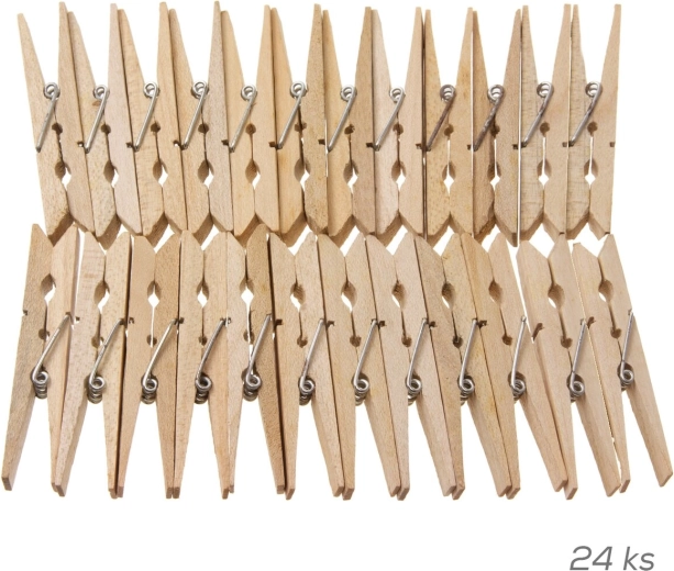 Houten wasknijpers, 24 stuks