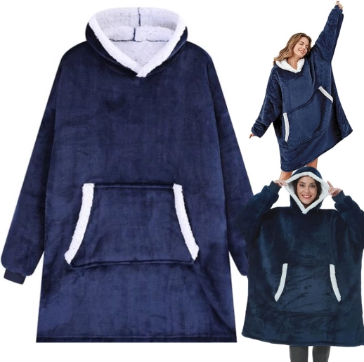 Warme oversized hoodie-deken 2-in-1