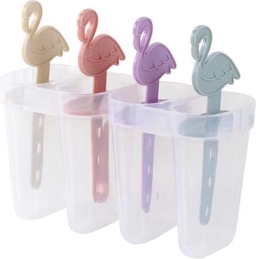 Kunststof ijslollyvorm TORO flamingo, 4 stuks