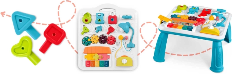 2-in-1: afneembaar paneel en stabiele tafel